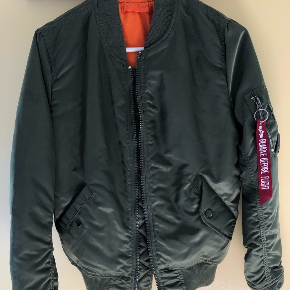Army green/ orange reversible bomber jacket!